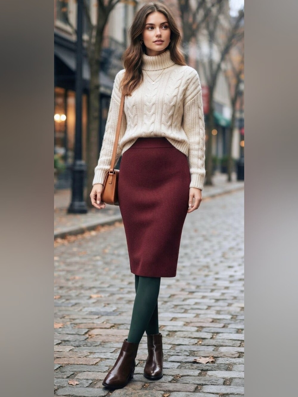 Urban Coco Classic Wine Pencil Skirt - Sleek High-Waist Design size Medium , NWT
